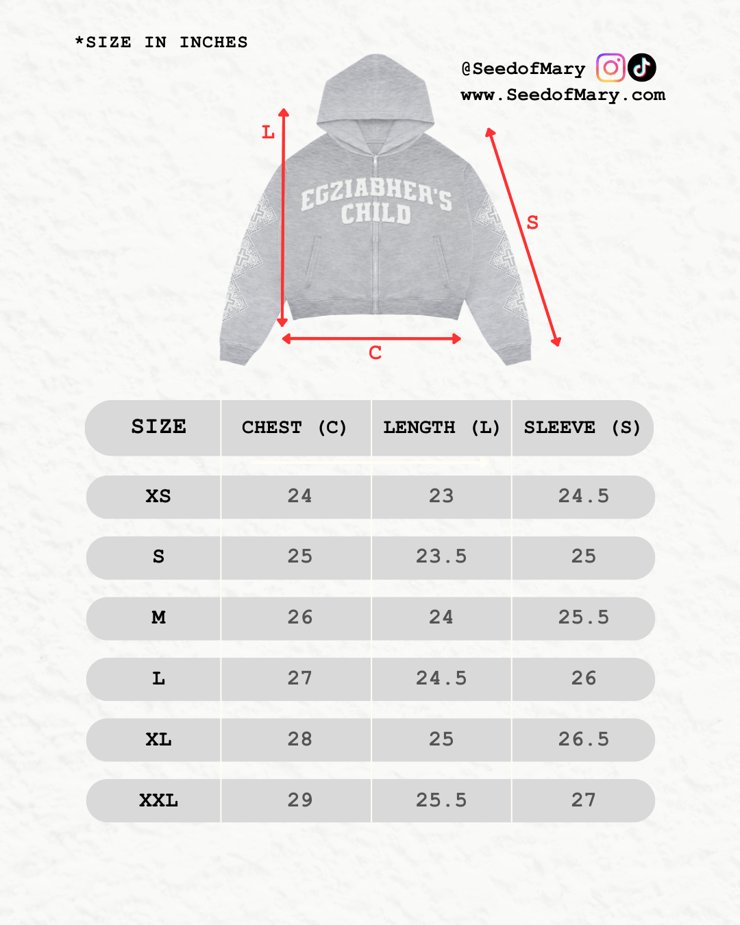 EGZIABHER’S CHILD (GOD'S CHILD) Grey Rhinestone Hoodie
