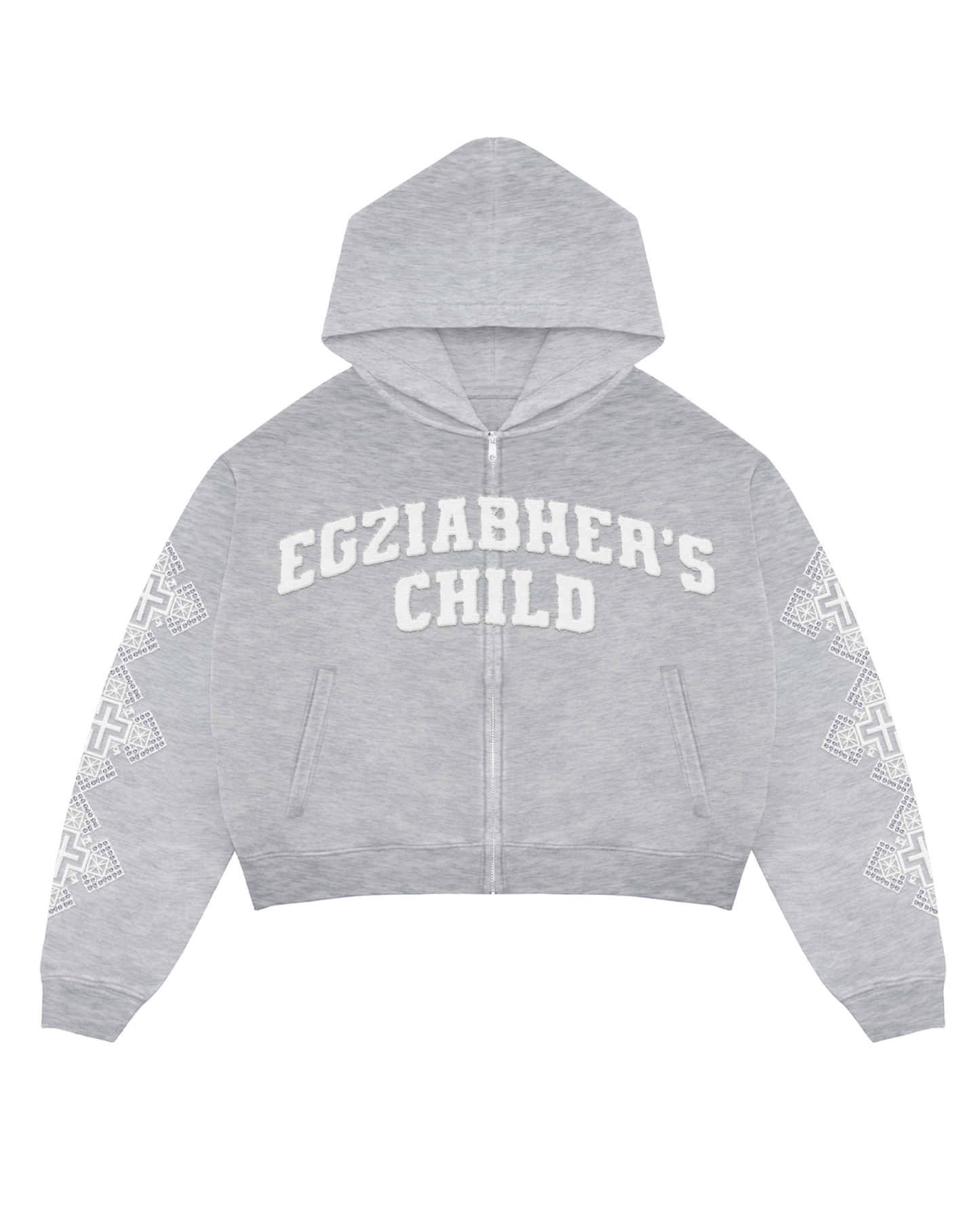 EGZIABHER’S CHILD (GOD'S CHILD) Grey Rhinestone Hoodie